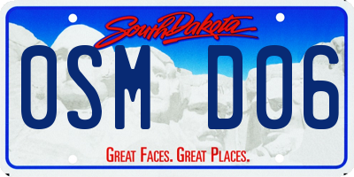 SD license plate 0SMD06