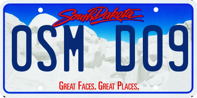SD license plate 0SMD09