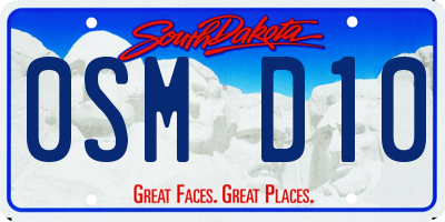 SD license plate 0SMD10