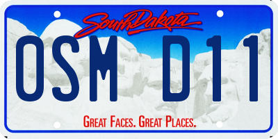 SD license plate 0SMD11