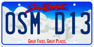 SD license plate 0SMD13