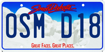 SD license plate 0SMD18