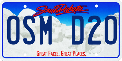SD license plate 0SMD20