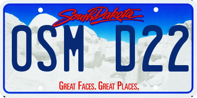 SD license plate 0SMD22
