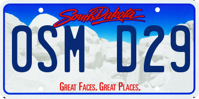 SD license plate 0SMD29