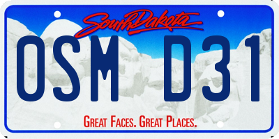 SD license plate 0SMD31