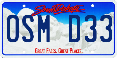 SD license plate 0SMD33