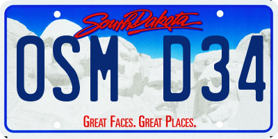 SD license plate 0SMD34