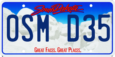 SD license plate 0SMD35