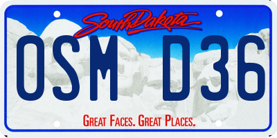 SD license plate 0SMD36