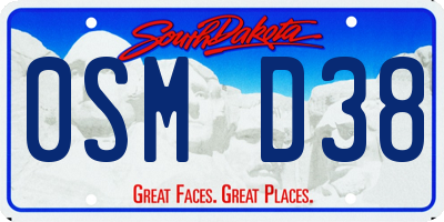 SD license plate 0SMD38