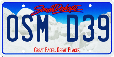 SD license plate 0SMD39