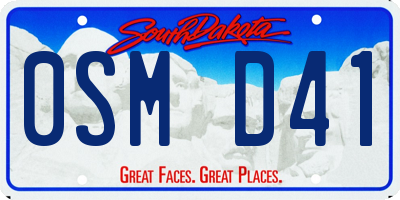 SD license plate 0SMD41
