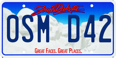 SD license plate 0SMD42