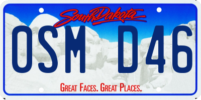 SD license plate 0SMD46