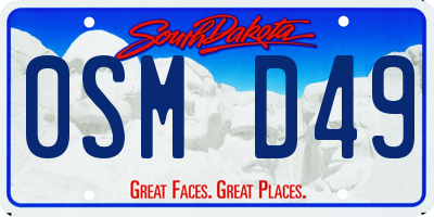 SD license plate 0SMD49