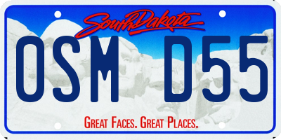 SD license plate 0SMD55