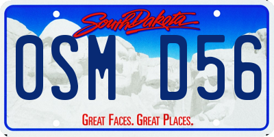 SD license plate 0SMD56