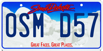 SD license plate 0SMD57