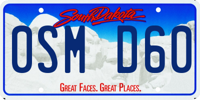 SD license plate 0SMD60