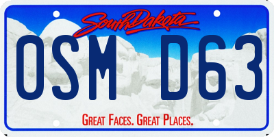 SD license plate 0SMD63