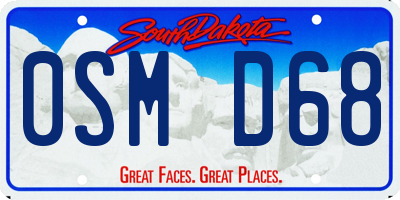 SD license plate 0SMD68