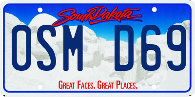 SD license plate 0SMD69