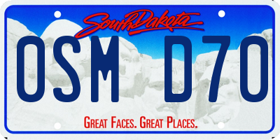 SD license plate 0SMD70