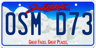 SD license plate 0SMD73