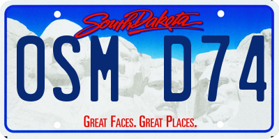 SD license plate 0SMD74