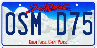 SD license plate 0SMD75