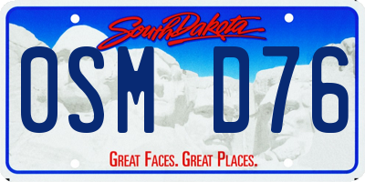 SD license plate 0SMD76