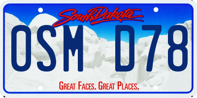 SD license plate 0SMD78
