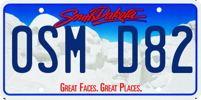 SD license plate 0SMD82