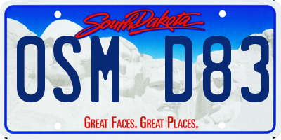SD license plate 0SMD83
