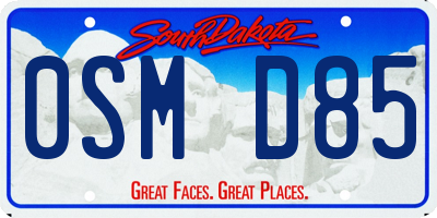 SD license plate 0SMD85