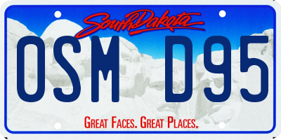 SD license plate 0SMD95