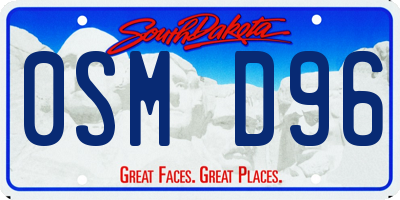 SD license plate 0SMD96