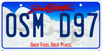 SD license plate 0SMD97