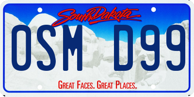 SD license plate 0SMD99