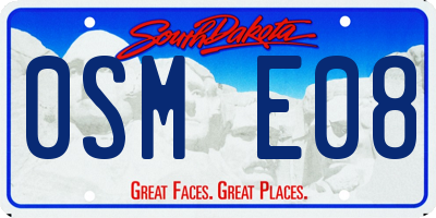 SD license plate 0SME08