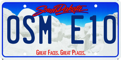 SD license plate 0SME10