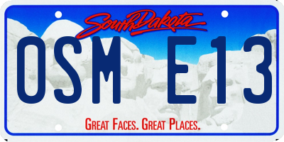 SD license plate 0SME13