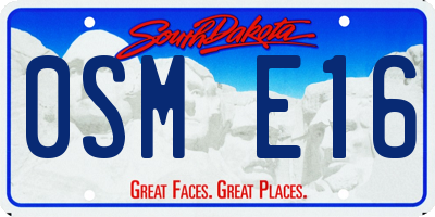 SD license plate 0SME16