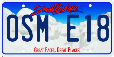 SD license plate 0SME18