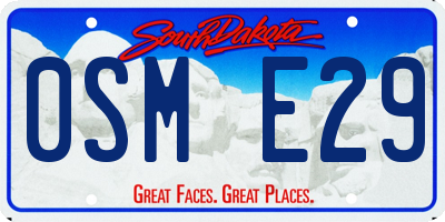 SD license plate 0SME29