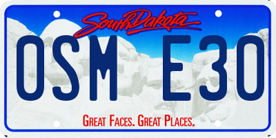 SD license plate 0SME30