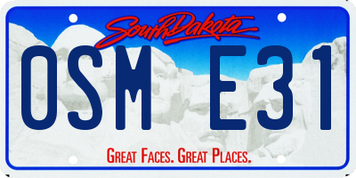 SD license plate 0SME31