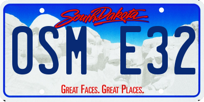 SD license plate 0SME32