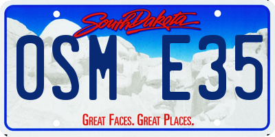 SD license plate 0SME35